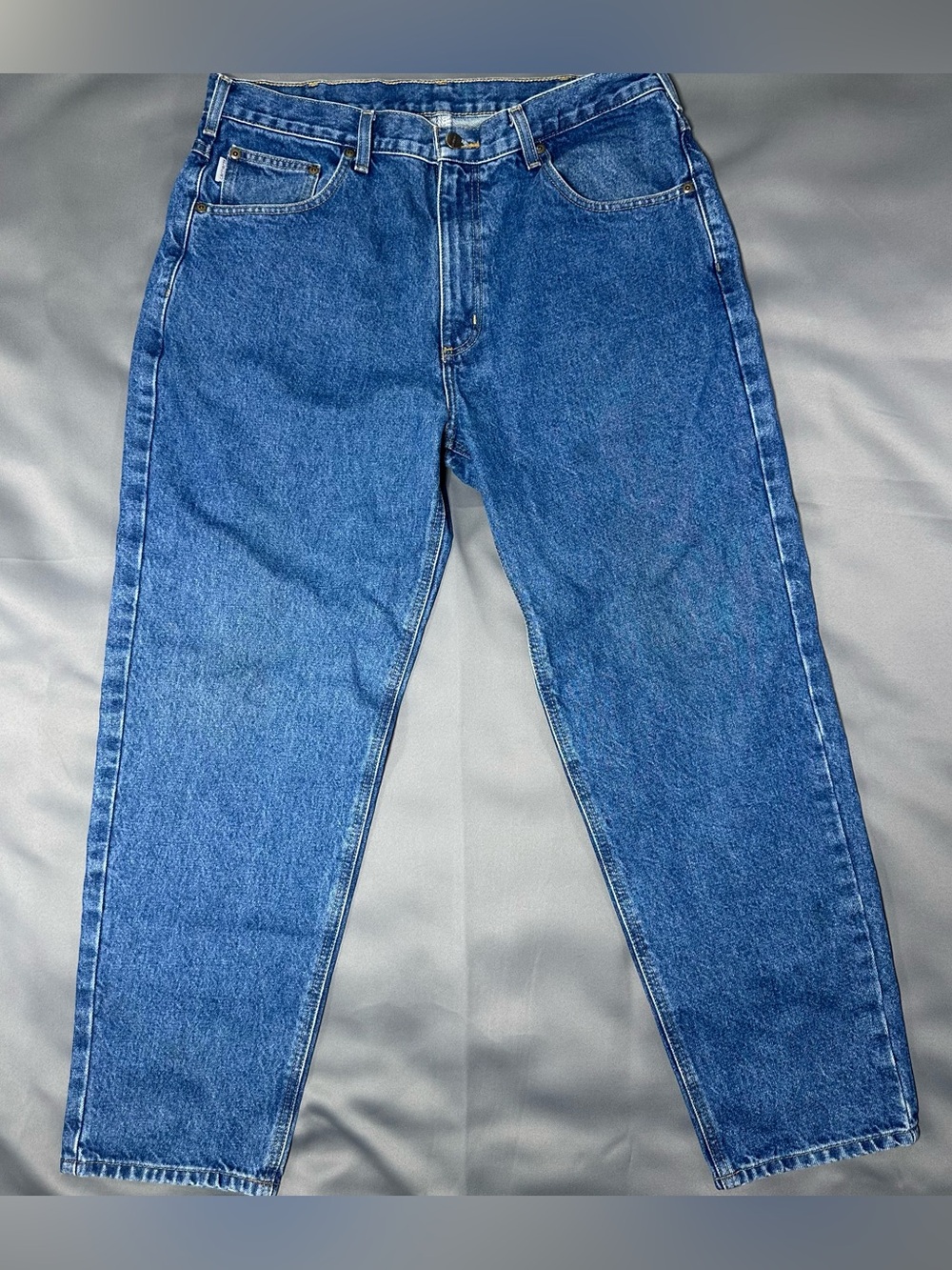 Carhartt Classic Blue Men's Denim Jeans Relax Fit Medium Wash 38x30